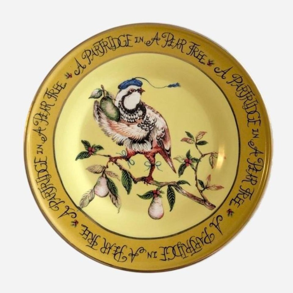 Anthropologie Phannapast Twelve Days Christmas Plate Partridge Pear Tree